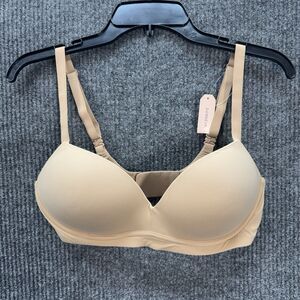 Dobreva Bra 36C Everyday Push Up Wireless Warm Beige Nude Convertible F020B NEW